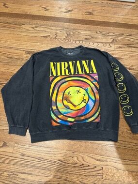 Nirvana Oversized S/M Graphic Crewneck Sweatshirt